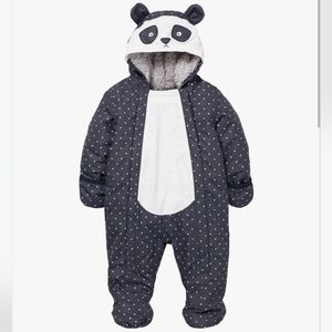 Mini Boden baby panda waterproof footie snowsuit, 0-6m